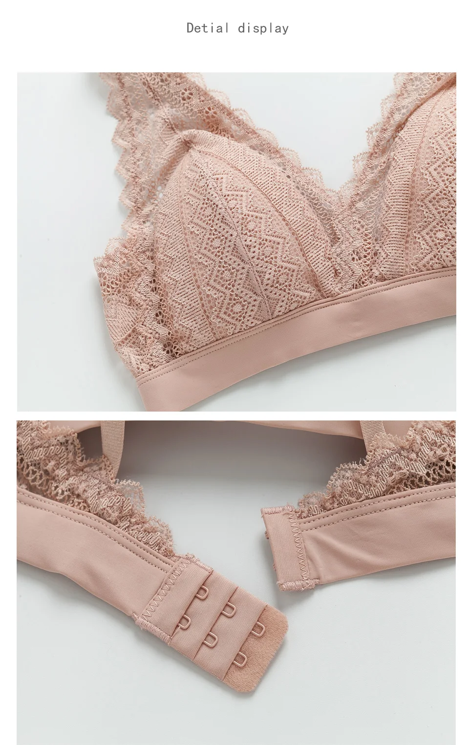 Nature Silk Women Bra No Steel Ring Underwear Thin Sexy Lace Edge Comfortable French Triangle Cup