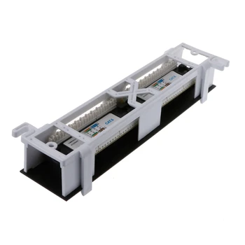 

12 Port CAT6 Patch Panel RJ45 Networking Wall Mount Rack Mount Bracket 40JE