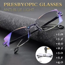 

Anti Blue Light Blocking Rimless Reading Glasses Anti-blaue Lesebrille für ältere Menschen Progressiv nah und fern Lunettes