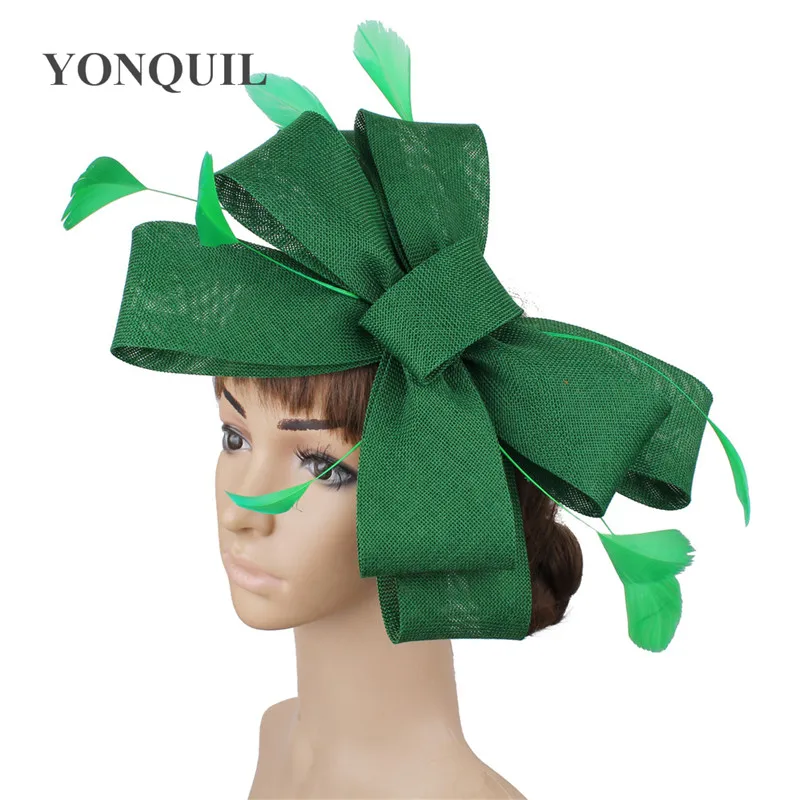Bow Design Fashion Hair Wedding Accessories Fascinator Hat Bridal Mariage Hat Headwear With Hair Combs Fancy Feather Accessories
