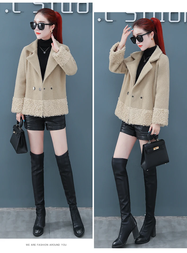 Winter Fur Short-height Coat Women's Short Fashion Lambs Wool Slim Fit Slimming Versatile Joint Korean-style Popular