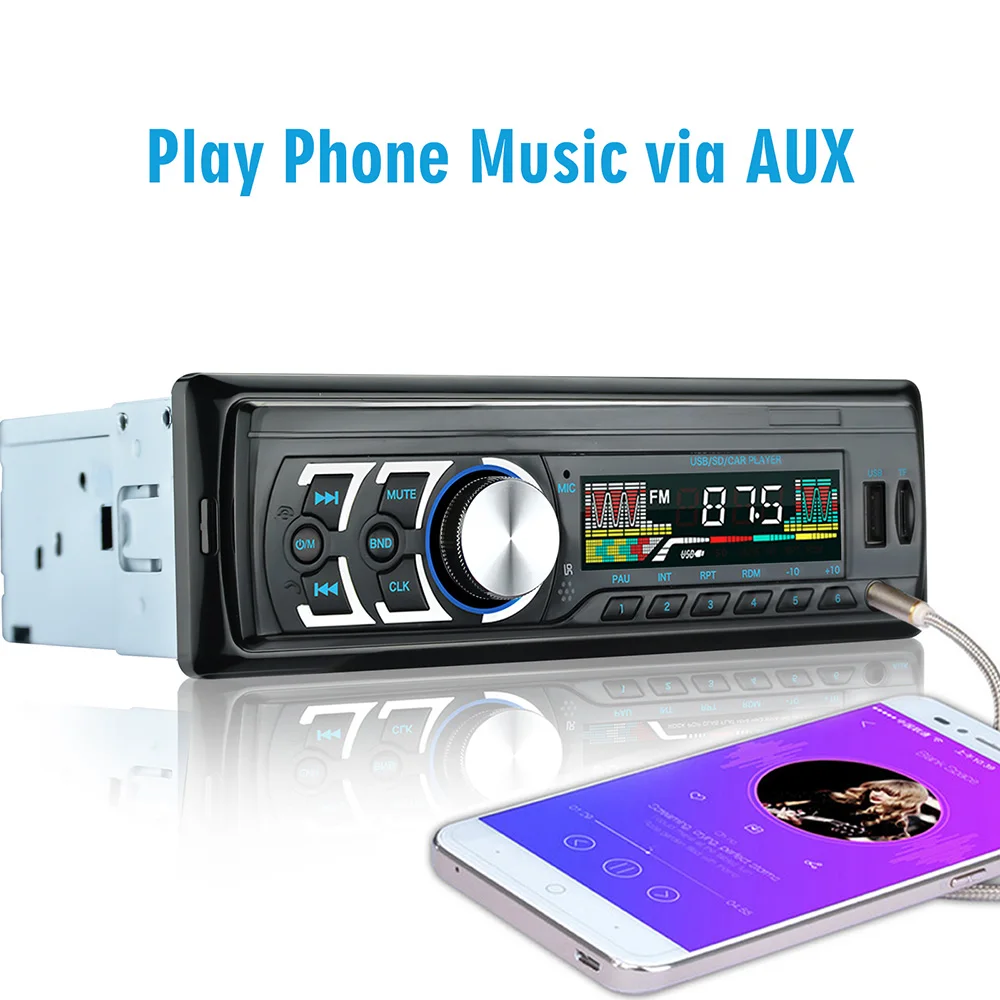 Автомагнитола 1 Din Bluetooth SD MP3 плеер USB SD AUX вход Авто радио Автомобильный плеер 12 в FM AUX-IN стерео BY004