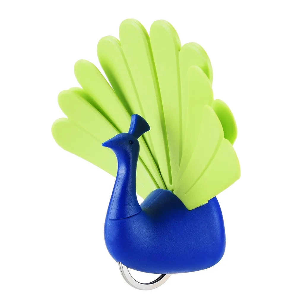 Многофункциональный крючок Брелок подвесной Павлин открытой формы движущийся Магнитный брелок кухонный Органайзер#3S