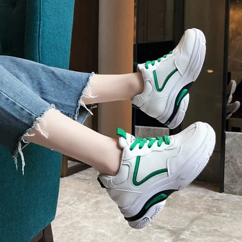 

Daddy shoes 2020 new spring Korean version of the wild student thick bottom increased sports casual white shoes women's shoes