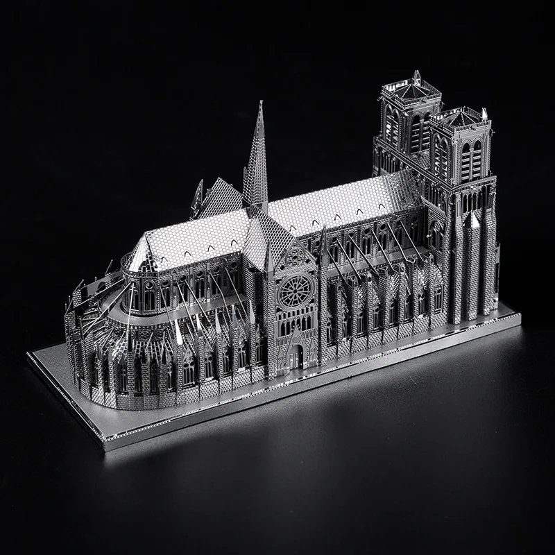 

Notre Dame 3D Adult Puzzle Metal Assembled Model Architecture DIY Educational Toy Handmade