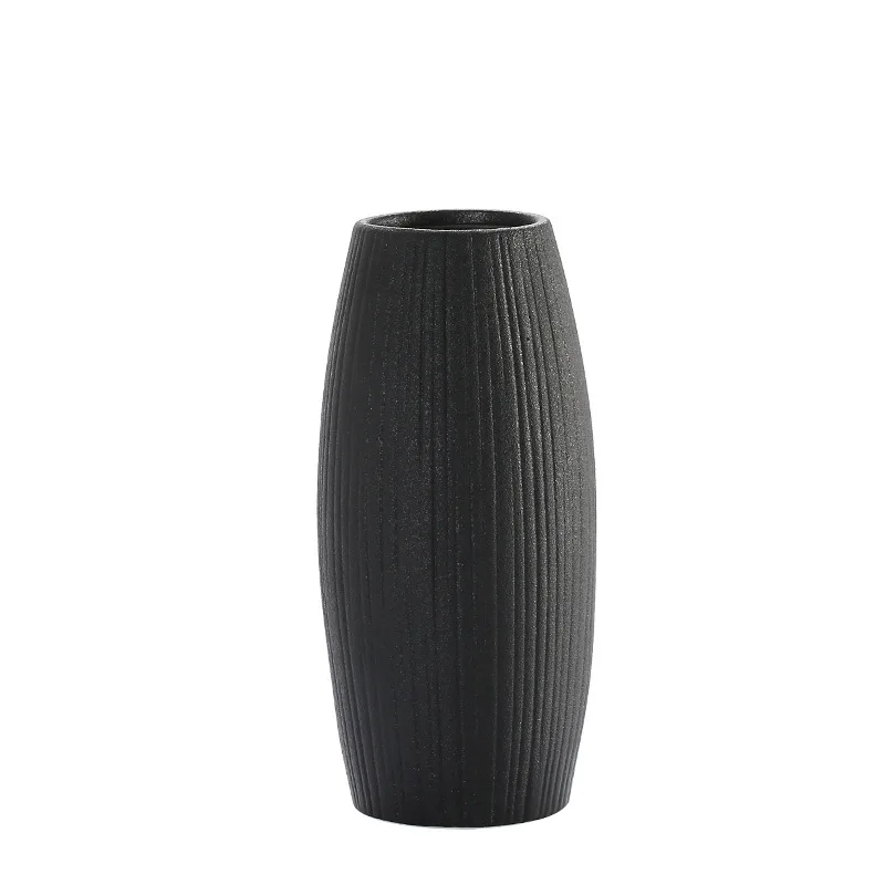 Керамическая ваза простой, маленький, черный керамика гостиной декоративный цветок для дома расположение Японский современный черный