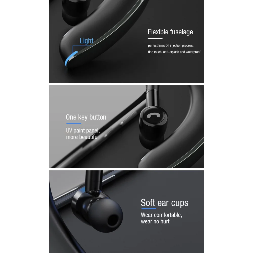 F900 Mini Waterproof Ergonomic Ear Hook Design Earpiece Button Control Wireless Bluetooth 5 0 Car Handsfree Call Earphone