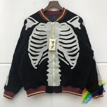 

Free Shipping 2021 Full Bone Embroidery KAPITAL Bomb Jacket Men Women Autumn Winter Zip Sleeves Denim Coat