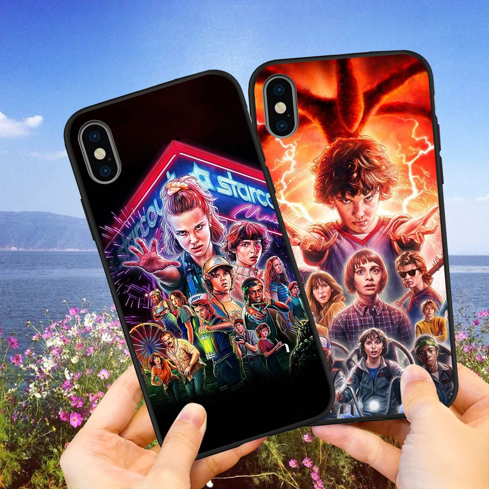 

Phone Case Stranger Things Season 3 For iPhone 7 case iPhone X XS XR MAX 8 6 6S Plus 5 5s SE Etui Funda Coque Black Soft Silicon