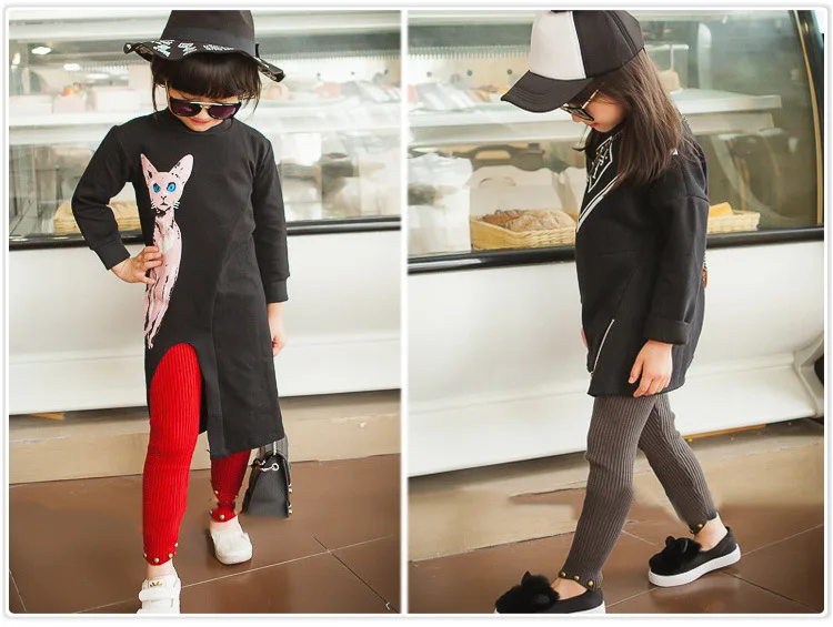 Korean-style Childrenswear Girls Baby Autumn Clothing New Style Rivet Pants Elastic Cord CHILDREN'S Leggings Long Pants