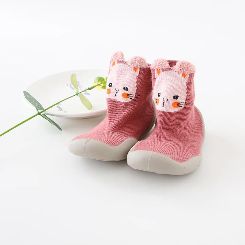 Детская обувь для девочек, коллекция года, для малышей, для первых шагов, мягкая резиновая подошва, обувь для малышей осень-зима, унисекс вязаная обувь, нескользящие носки - Цвет: CYZZ00A-2