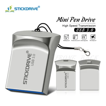 

High Speed USB 3.0 Mini Flash Drive 16GB 32GB 64GB 128GB Pendrive Waterproof Metal usb flash drive Pen key chain memory Sticks