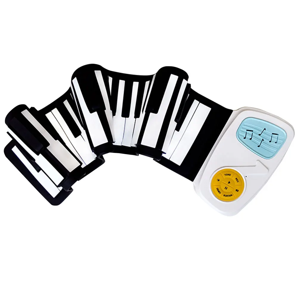 Electronic Organ Roll Up Piano 49 Key Teaching Beginner Sound Spectrum Sticker Electronic Keyboard Piano Music Gift