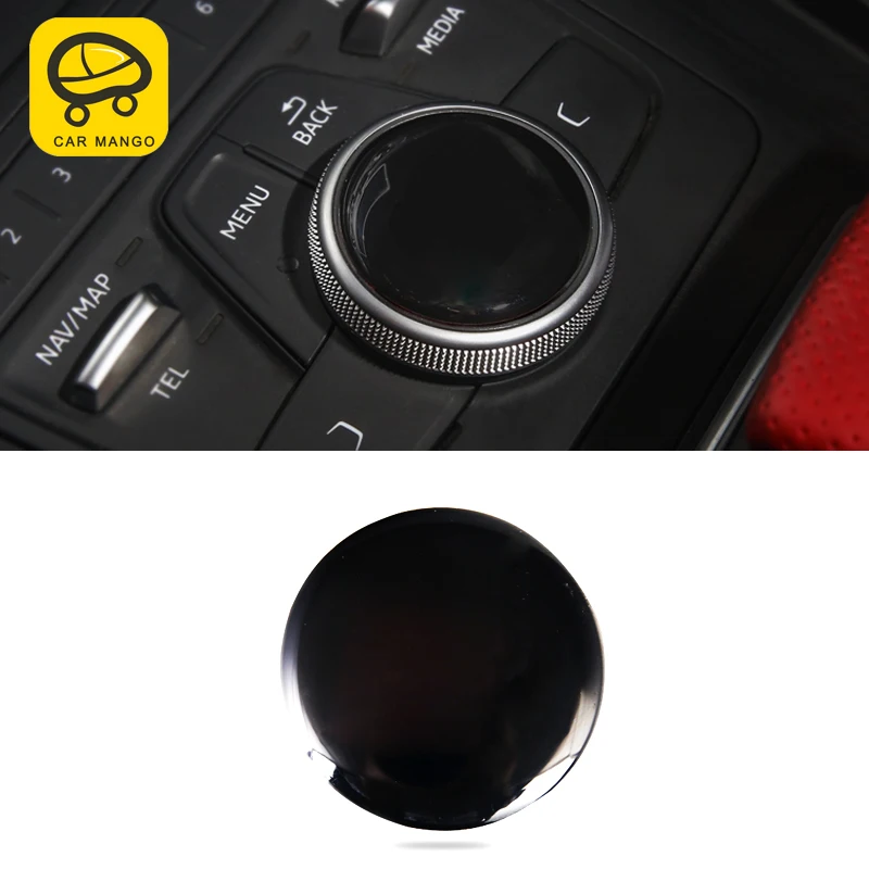 

CarManGo For Audi A4 A5 S4 S5 B9 2017 2018 Car Multi Media Knob Button Carbon Fiber Frame Trim Cover Sticker Interior Accessory