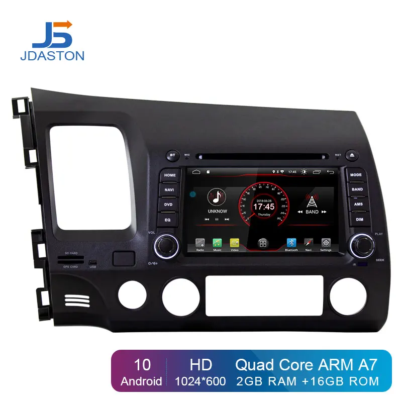 Автомобильный мультимедийный плеер JDASTON Android 10 для Honda CIVIC 2006 2011 2Din автомагнитола с
