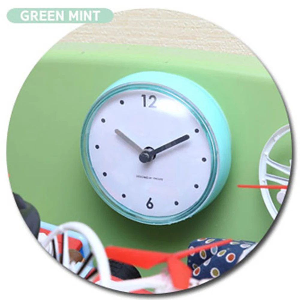 Mini Suction Cup Clock Bathroom Waterproof Sucker Alarm Clock Timer Decor Kitchen Bath Shower Wall Clocks Tiny Toilet Home Decor