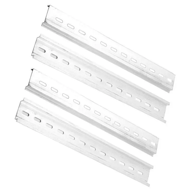 

35mm Width Slotted Design Aluminum DIN Rail 250mm Silver (4 Piece)