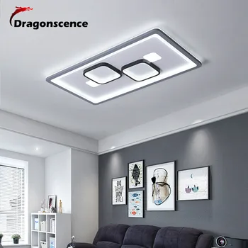 

Dragonscence new design Remote Modern Led Chandelier For Livingroom Bedroom plafon led Square modern chandelier Fixtures