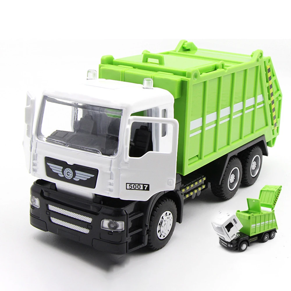 

Alloy Pull Back Sound and Light Car Sanitation Garbage Cleaning Car Boy Children Toy Car Model Role Playing Birthday Gift 500
