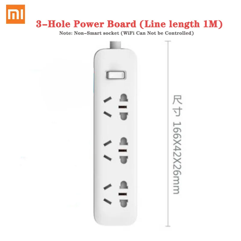 Xiaomi WI-FI умная розетка разъем бытовой кабель-удлинитель для Мощность доска 3/5/6/8 отверстий usb-кабель для быстрой зарядки 2500 Вт 10A 250V - Цвет: No WIFI 3 Holes