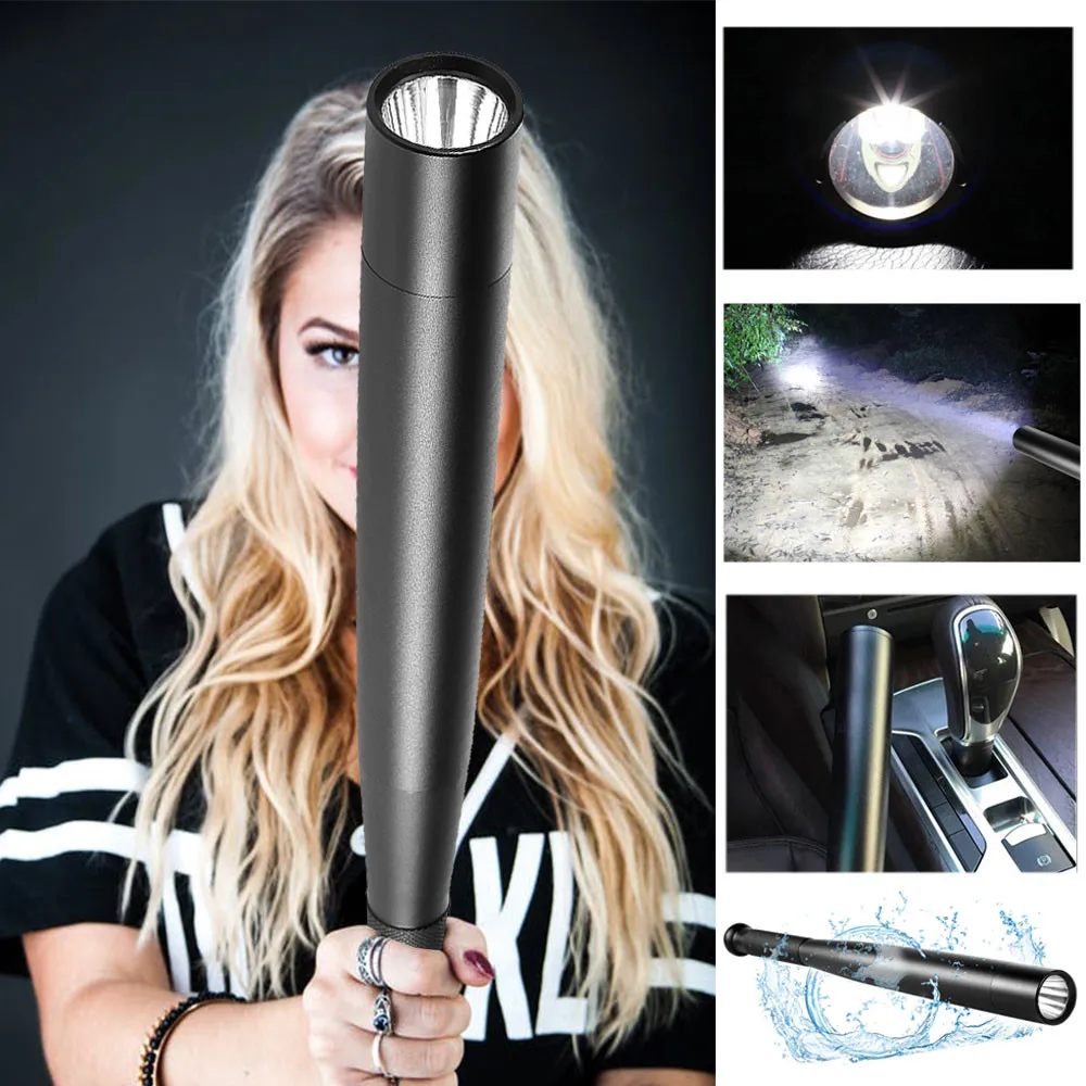 

Baseball Bat IPX6 LED Flashlight Powerful Super Lanterna 18650 Led Zoom Multipurpose Emergency Light For Emergency Self Defense