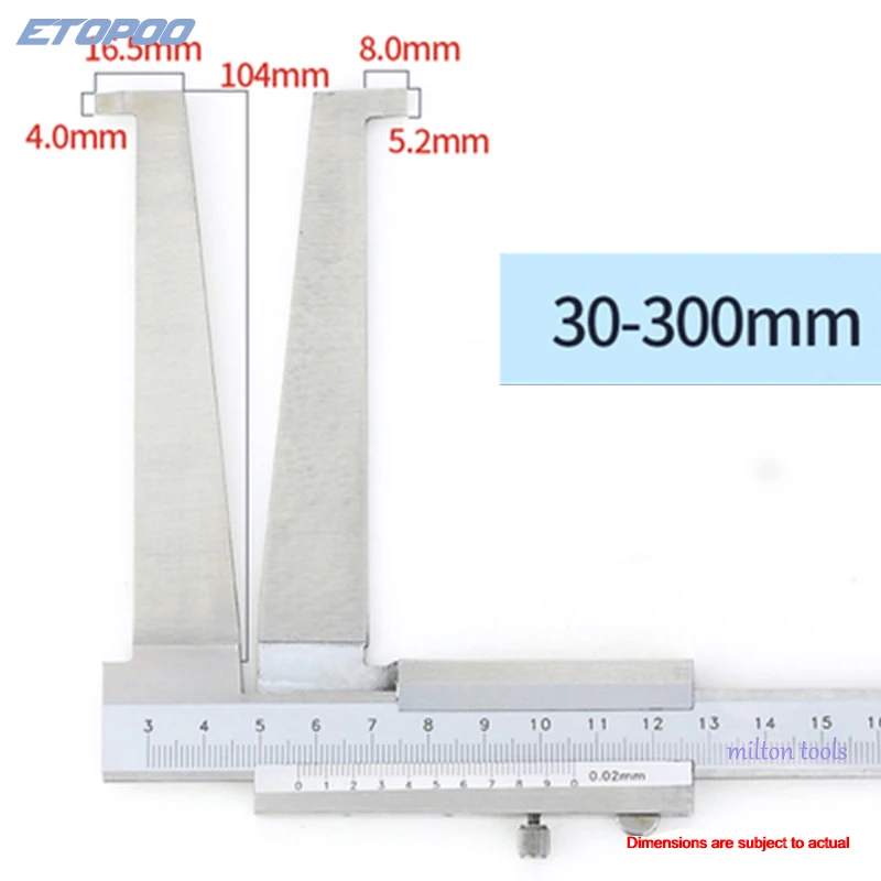 digital ph tester 10-160mm  30-300 Inner Groove Caliper Inside Vernier Caliper Stainless Steel Long Claw For Inner Diameter Measurement Tool Gauge surface roughness testers