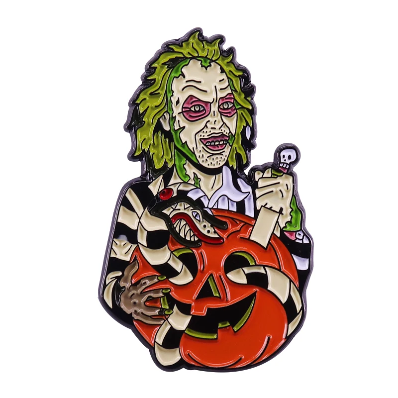 Beetlejuice pin жуткий подарок на Хэллоуин Ретро готический ужас комедия кино фанаты