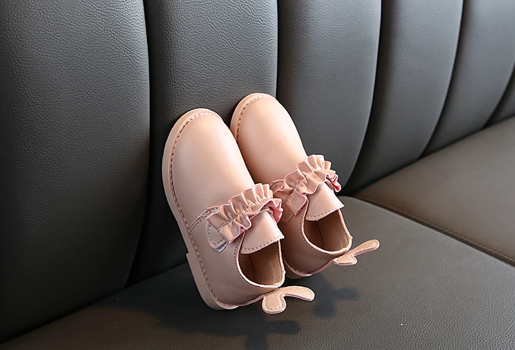 Girls Baby Leather Shoes Rabbit Ears Cute Princess Shoes Baby Toddler Shoes Soft Bottom Anti-skid Age 1-5 Years Old Kids Shoes