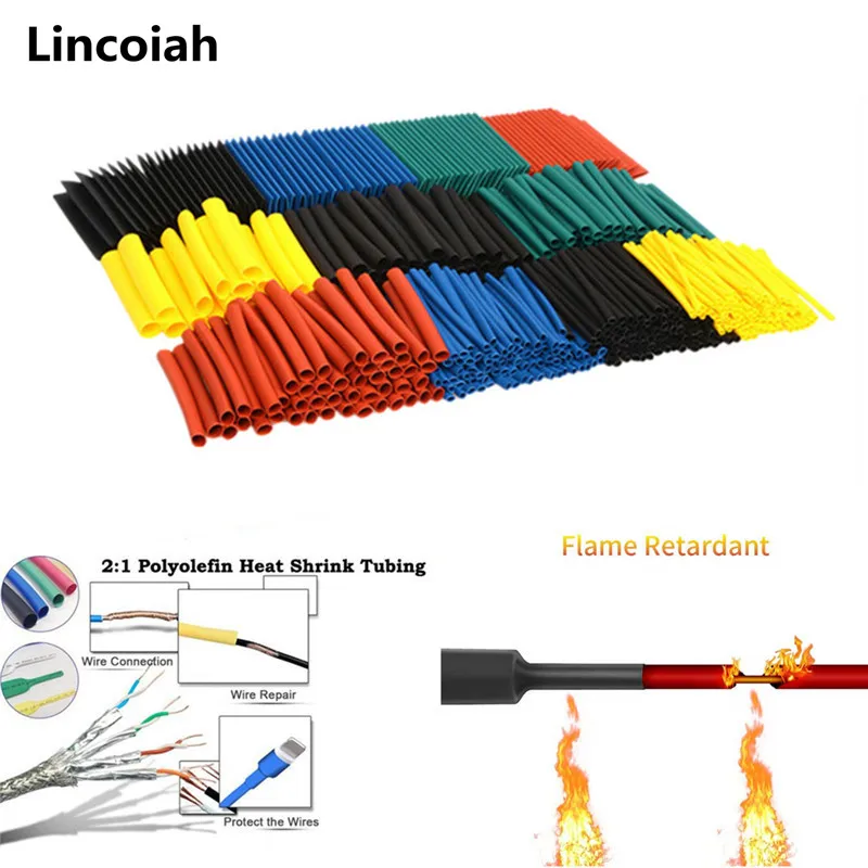 Sleeving-Tubing-Set Wire-Cable Heat-Shrink-Tube Shrinking Polyolefin 164pcs-Set Assorted