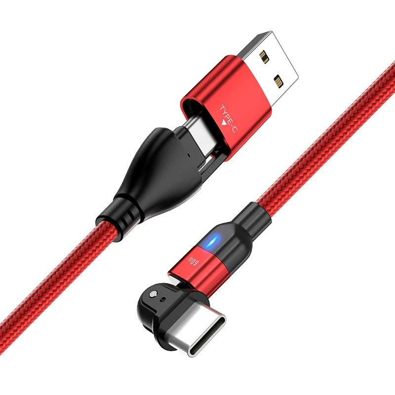 AUFU 60W USB C To USB Type C Cable PD Fast Charger Cord USB-C Type-c Cable For Xiaomi Samsung Macbook iPad Data SYNC 180 Rotate iphone to hdmi cable Cables