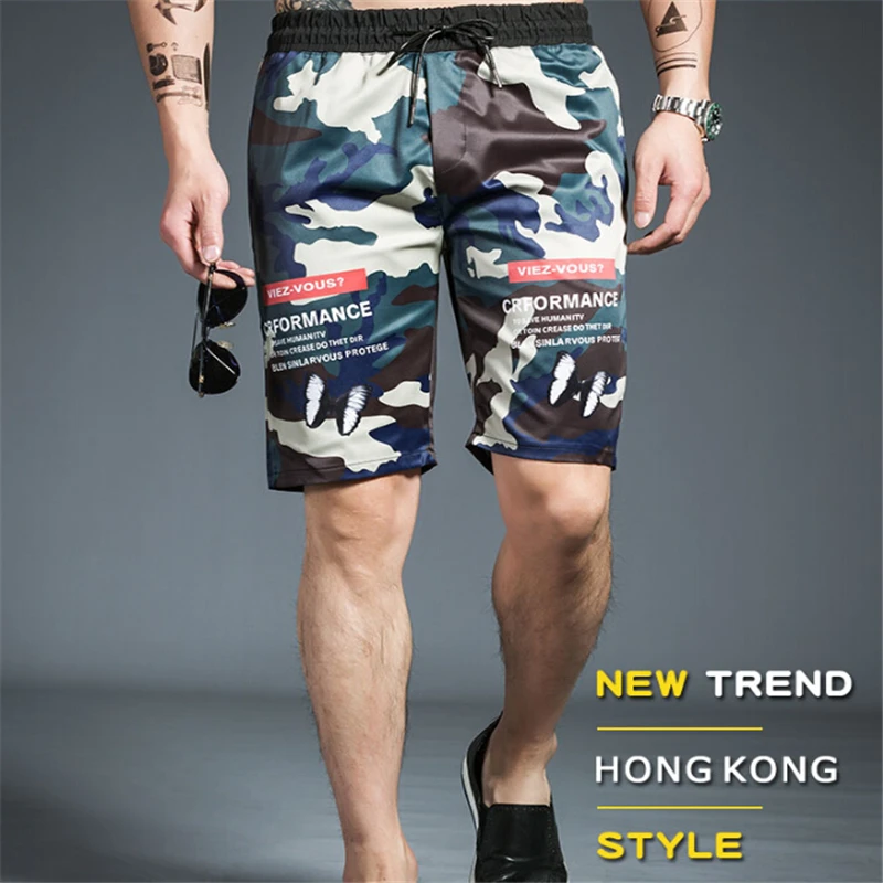 Шорты летние спортивные повседневные пляжные шорты камуфляжные с карманами дышащие мужские шорты