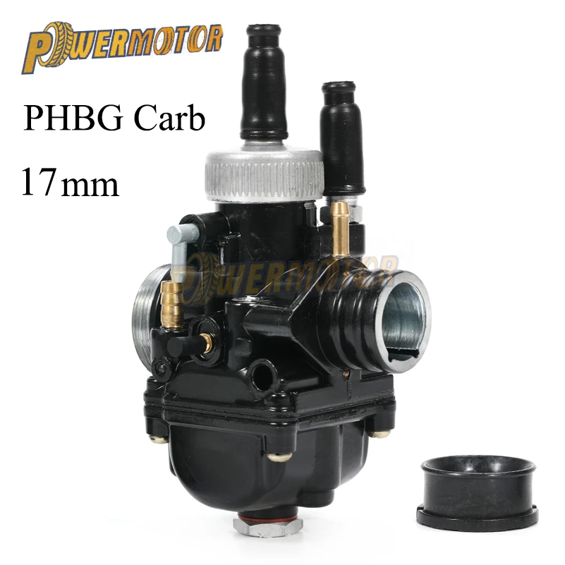 PowerMotor 17 мм Dellorto PHBG DS черный гоночный карбюратор Carburador Carb DIO JOG 50cc 90cc BWS100 для Puch Yamaha Zuma Motor