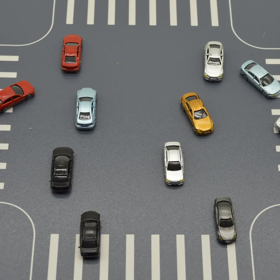 

100pcs 1:150 Scale Architecture ABS Plastic Model Painted Car Toys Miniature Color Cars For Diorama Model Buildings Making Kits