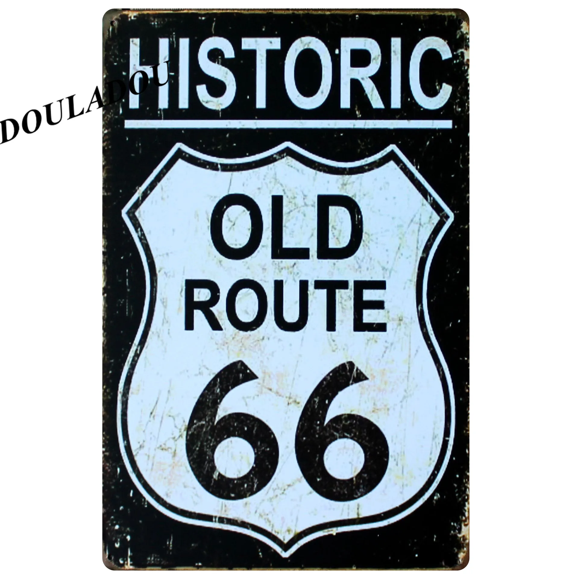 [Douladou] US Route 66 мотоцикл ретро постер винтажный металлический оловянный знак Арт плакат тарелка Бар Паб Гараж Декор комнаты 30*20 см - Цвет: 10