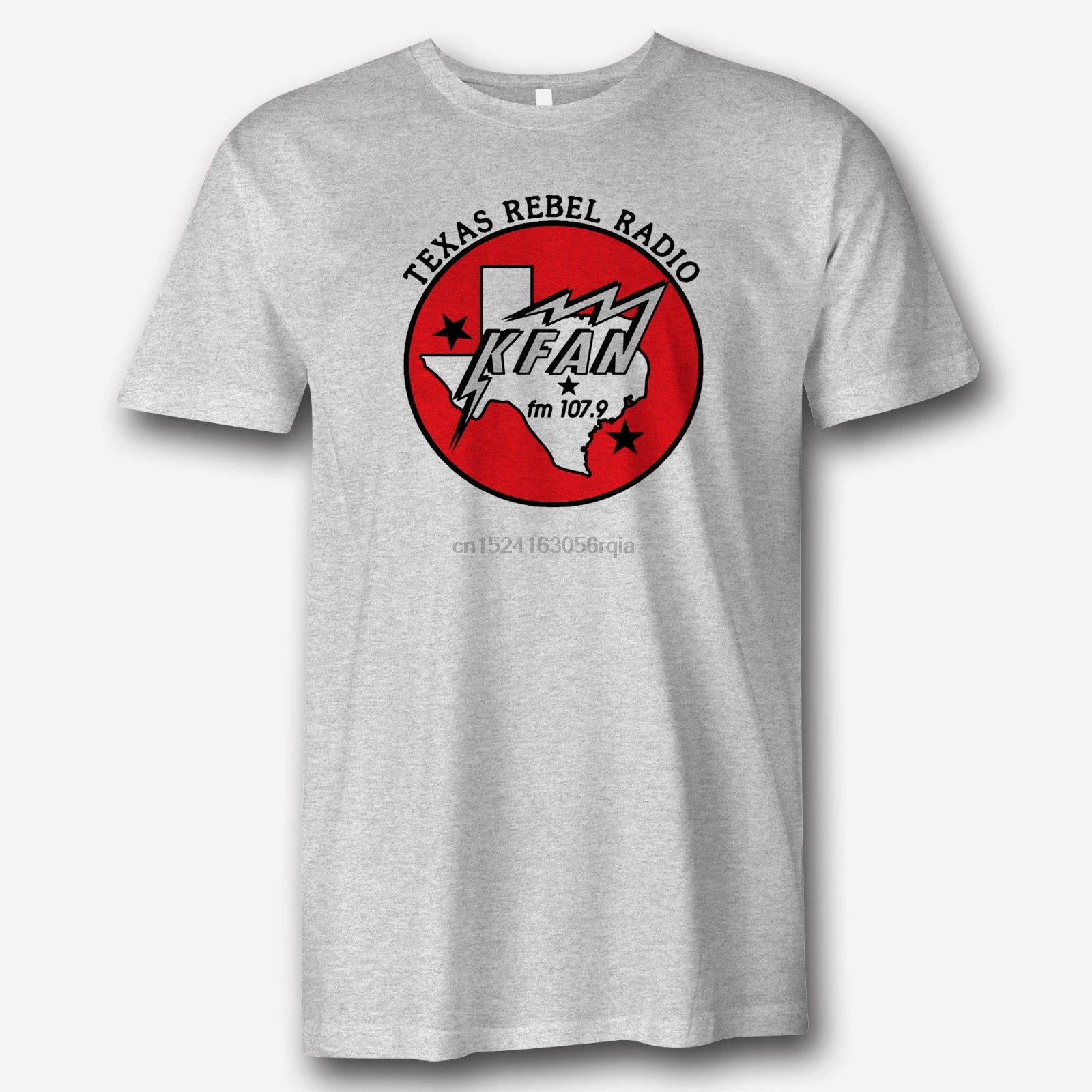 Texas Rebel Radio 107 9 Kfan Logo Apparel Gray T Shirt Art Tshirts