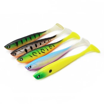 5pcs/lot Worm soft lures Easy Shiner Jig 2