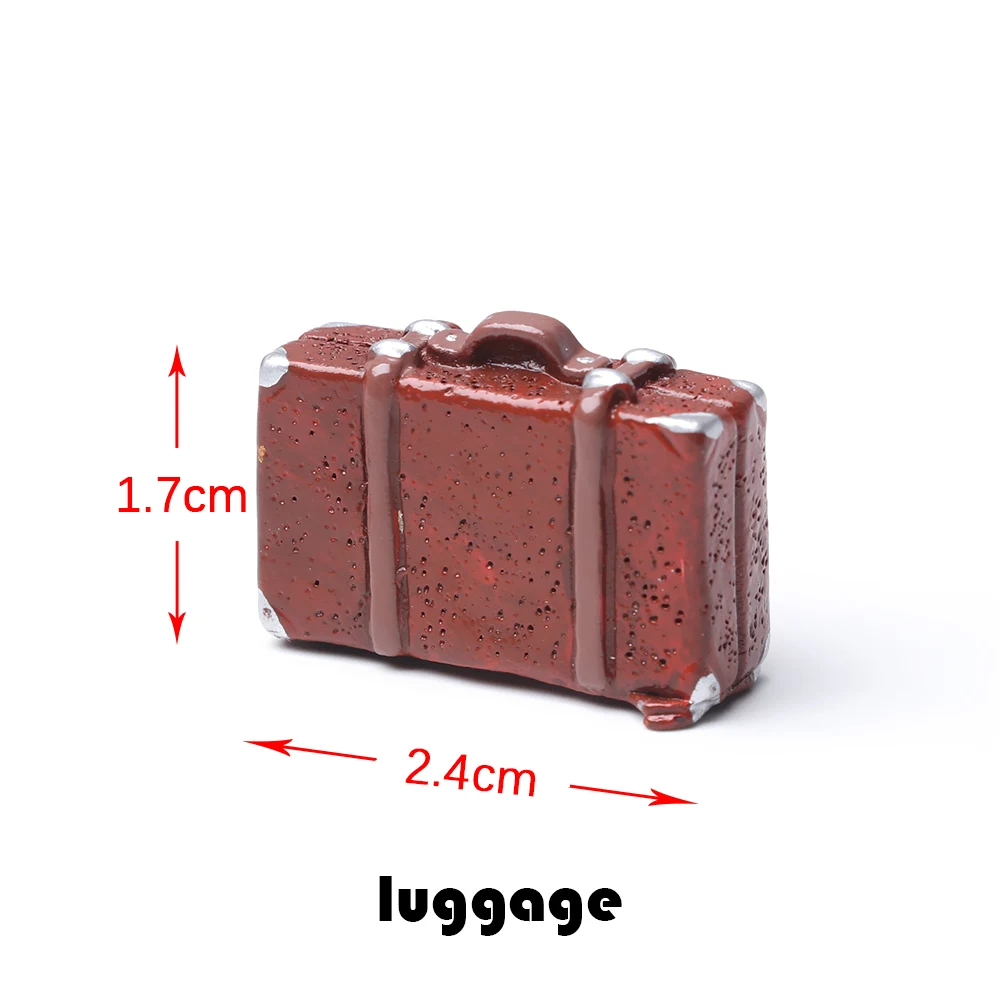 luggage 1 шт. Ретро полимерная мебельная фигурка мини пианино телефон тв модель украшения для кукольного дома детская игрушка домашний сад украшения принадлежности - Цвет: luggage