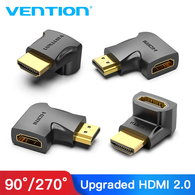 Адаптер-переходник Vention HDMI адаптер 270 прямоугольный разъем (под углом 90 градусов)