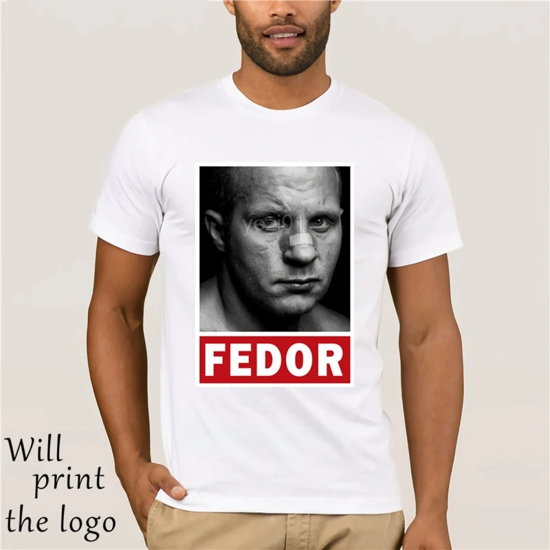 Fedor Emelianenko Maglietta Degli Uomini della Maglietta T-Shirt Nera 3D Magliette e camicette Carattere Stampato