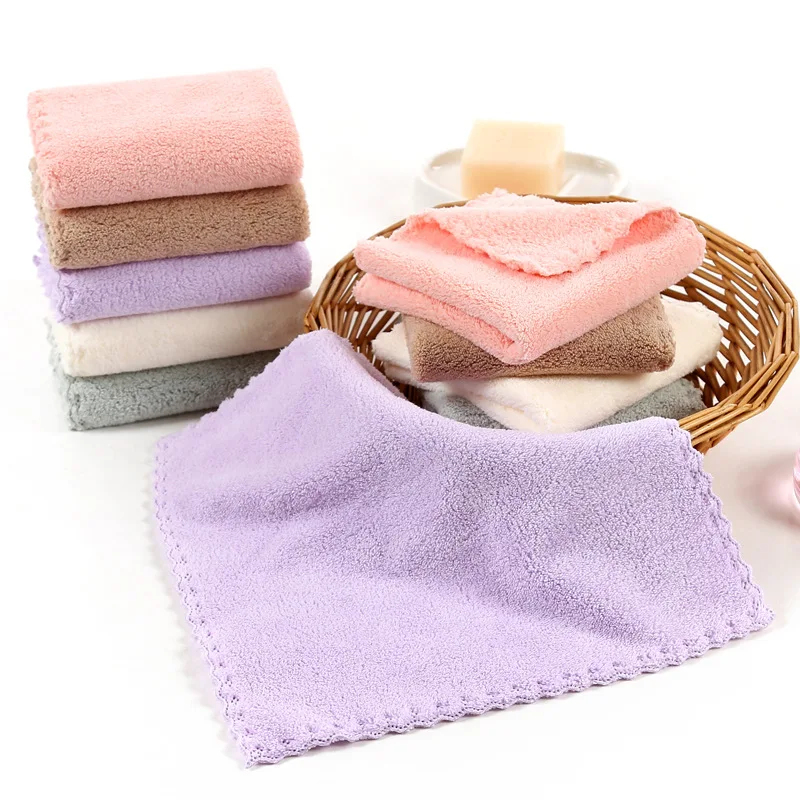 Microfiber Towel Hand Towel Microfiber Hand Towel High Density Coral Velvet 25*25cm Small Square Towel Hand towel microfiber Child Washcloth
