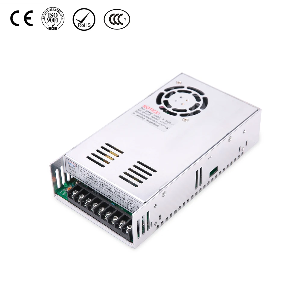 

SD-350D-12 CE RoHS Approved built-in DC fan 72~144V input best price 12v output dc dc switching power supply