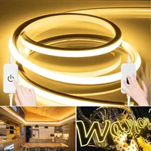 

LED Strip Light 2835SMD DC12V Hand Sweep Switch Flexible Neon Rope Lights IP67 Dimmable Tape Ribbon For DIY Home Decoration
