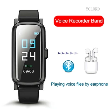 

Voice audio recorder smart band sound bracelet watch recording pen hd ip68 waterproof swimming wireless bluetooth music player