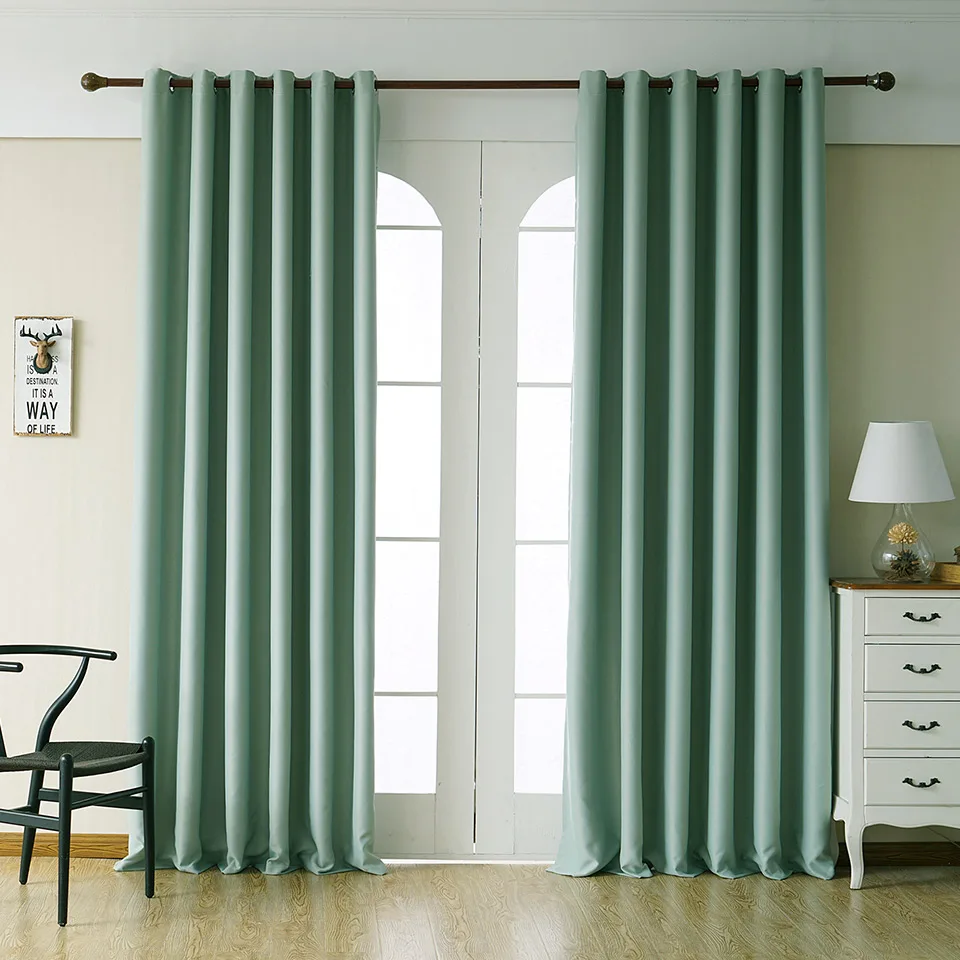 Modern Blackout Curtains for Living Room Bedroom Curtains for Window Treatment Drapes Solid Finished Blackout Curtains 1 panel