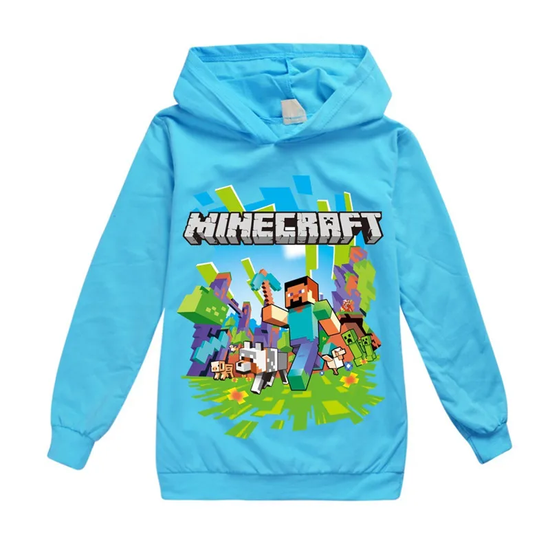Для маленьких мальчиков Minecrafting одежда для свитера детей Модная с длинными