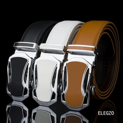 Genuine Leather Men Belts Alloy Automatic Buckle Belts High-Quality Male Cowhide Waistband Luxury Designer Man Trouser Belts