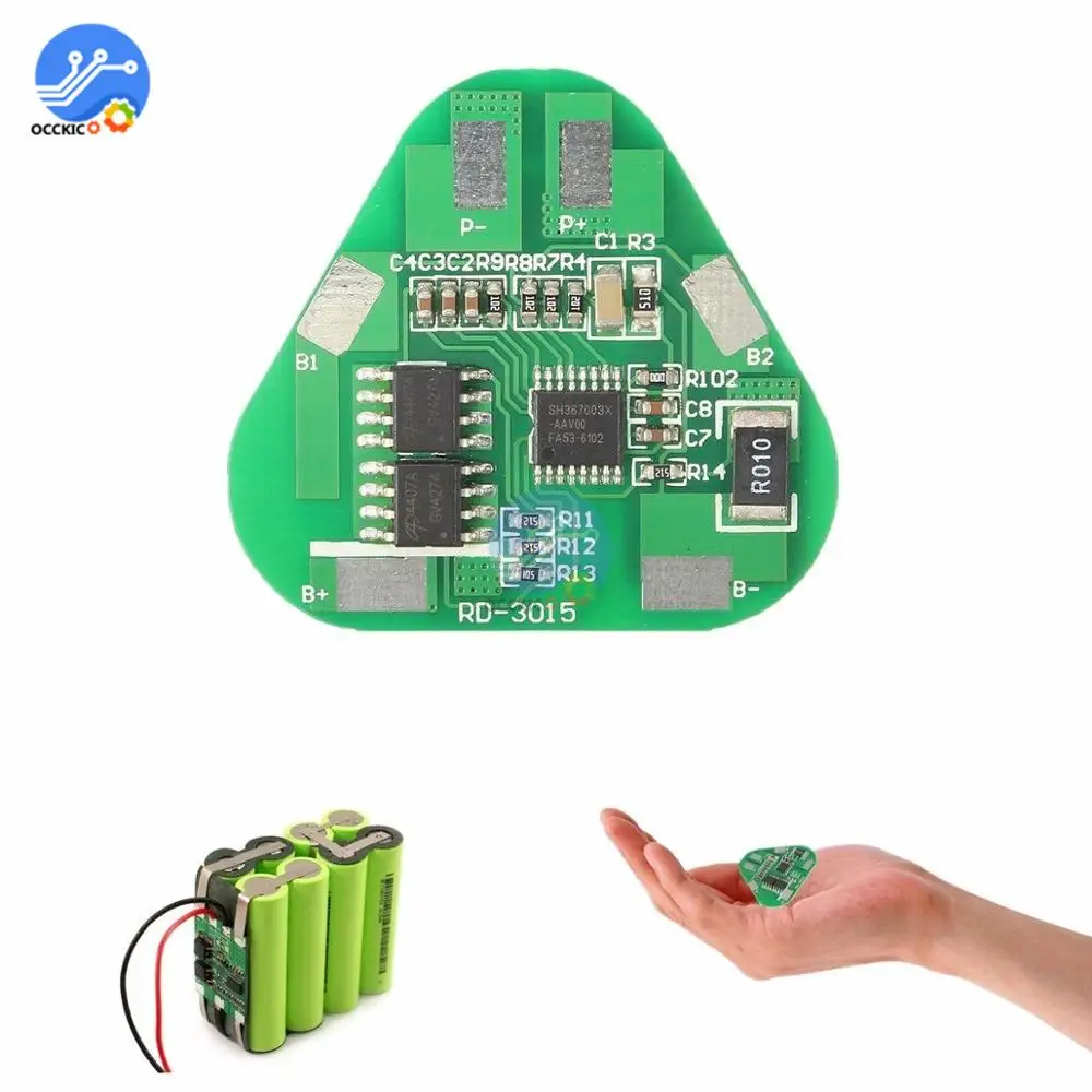 Защитная плата Bms 3S 4A для литий ионной литиевой батареи 3 ячейки PCB 10 8 12 6 в 2P 35*32 мм