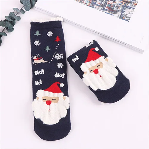 12 стилей, рождественские носки для взрослых и детей, декоративные хлопковые носки средней длины с рисунком оленя и снеговика, повседневные теплые носки для взрослых и детей - Цвет: 7
