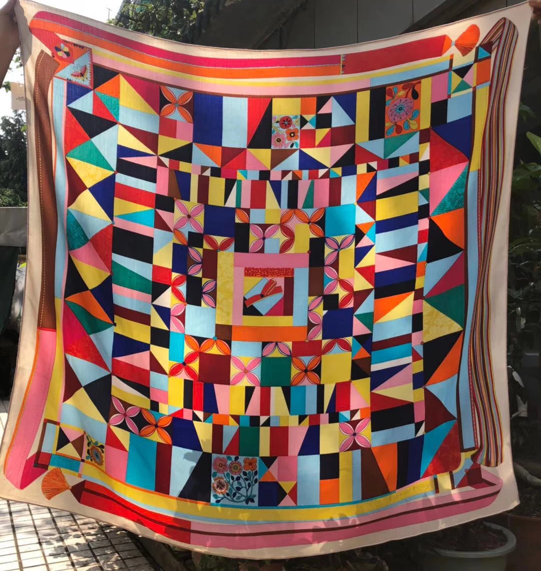 

Luxury Brand Silk Cashmere-blend Scarf Fashionable Shawl Scarves Coat Wraps Poncho Women Cape 140*140cm