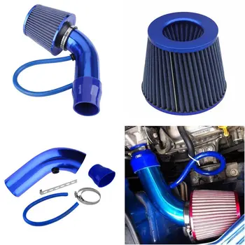 

Car Styling Air Intake Kit Blue Pipe Diameter 3" +Cold Air Intake Filter+ Clamp+ Accessories Bell Air Filter Cooling Admission
